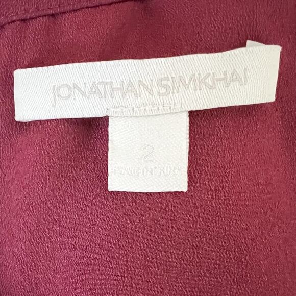 Jonathan Simkhai Pink Metallic Silk Georgette Mini Dress – Size 2 - Picture 6 of 6